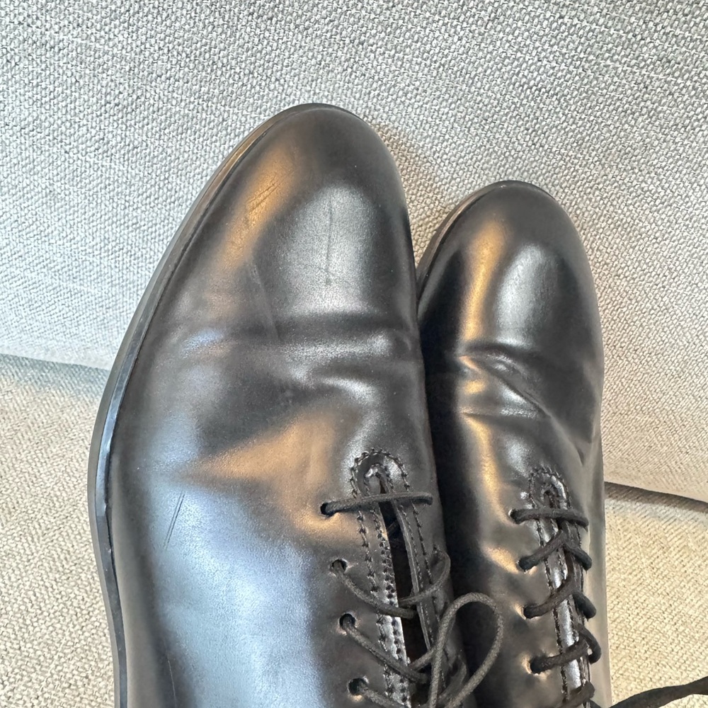 Mezlan Black Leather Oxford Shoes Timeless Formal Style Made in Spain size 10 - Picture 10 of 12